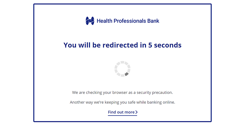 This image shows the screen that will be displayed during the security check.